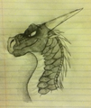 A pencil-drawn picture of Deathbringer by AssassinDeathbringer