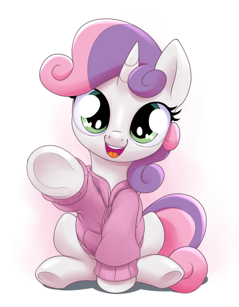 File:567348 safe solo clothes cute smiling looking at you sweetie belle underhoof hoodie weapons-dash-grade cute.png
