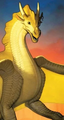 Close-up of Qibli as he is shown on the cover of Darkness of Dragons