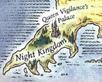 The Night Kingdom on the colored map of Pyrrhia, by Mike Schley