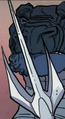 The tip of a NightWing spear as shown in The Hidden Kingdom (graphic novel), by Mike Holmes