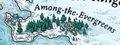 Among-the-Evergreens on the map of the Ice Kingdom from A Guide to the Dragon World, by Mike Schley