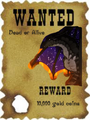 Found the Wanted poster on Google, added the words 'Dead or Alive' and '10,000 gold coins', and put a picture of Morrowseer in it.