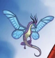 Blue, as seen on the cover of Wings of Fire: “A Guide to the Dragon World”