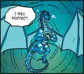 Tsunami telling Coral in Aquatic that she will protect Auklet's Egg from The Lost Heir (graphic novel), by Mike Holmes