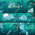 Whirlpool speaking to Tsunami in the Aquatic class from The Lost Heir (graphic novel), by Mike Holmes