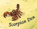 The Scorpion Den on the Kingdom of Sand map from A Guide to the Dragon World, by Mike Schley